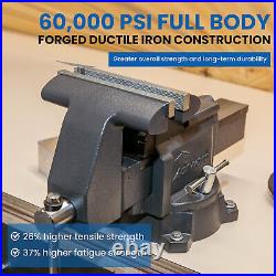6.5-Inch Bench Vise Swivel Base Heavy Duty with Anvil (6 1/2), Gray