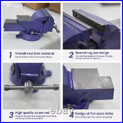 6 Bench Vise Heavy Duty Table Vise 360° Swivel Base Iron DIY Workbench Clamping