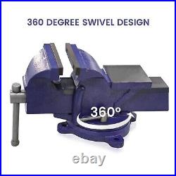 6 Bench Vise, Heavy Duty Table Vise Clamp On with 360? Swivel Base, Heavy Duty