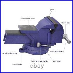 6 Bench Vise, Heavy Duty Table Vise Clamp On with 360? Swivel Base, Heavy Duty
