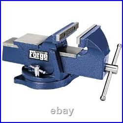 6 Bench Vise With Large Anvil Swivel Base Locking Replaceable Forged Steel Jaws