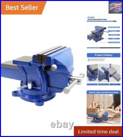 6 Cast Iron Bench Vise with Adjustable 360° Swivel Base Ultimate Workholding
