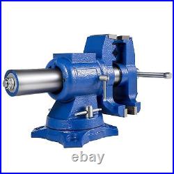 6 Heavy Duty Bench Vise, Double Swivel Rotating Vise Head/Body Rotates 360°