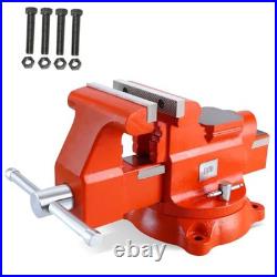 6 Heavy Duty Bench Vise Ductile Iron 360-Degree Swivel Base with Anvil, 5.9