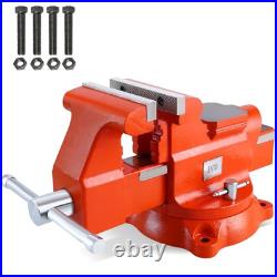6 Heavy Duty Bench Vise Ductile Iron 360-Degree Swivel Base with Anvil, 5.9