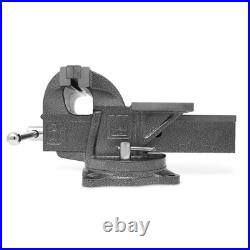 6 In. Heavy-Duty Cast Iron Bench Vise with Swivel Base