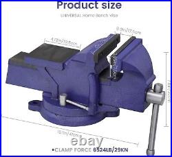 6-Inch Bench Vise 360° Swivel Base Clamp Table Vise 3372 LBS Clamping Force USA