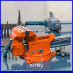 6-Inch Bench Vise Ductile Iron with Channel Steel and 360-Degree Swivel Base