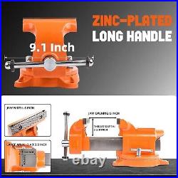 6-Inch Bench Vise Ductile Iron with Channel Steel and 360-Degree Swivel Base