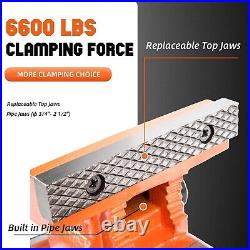 6-Inch Bench Vise Ductile Iron with Channel Steel and 360-Degree Swivel Base