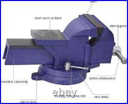 6-Inch Bench Vise With 360° Swivel Base Clamp Table 3372 LBS Clamping Force USA