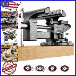 6-Inch Utility Bench Vise Portable Design with Swivel Base for DIY Projects