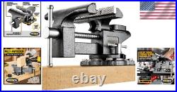 6-Inch Utility Bench Vise Portable Design with Swivel Base for DIY Projects