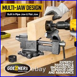 6-Inch Utility Bench Vise Portable Design with Swivel Base for DIY Projects