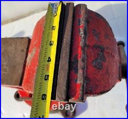 6 Jaws Bench Vise Swivel Base Vintage Flat Anvil Old tool Very Large Big Heavy