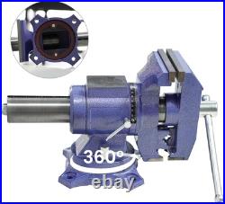 6 inch Multipurpose Bench Vise 3372 lbs Clamping Force with 360 Degree Swivel Base