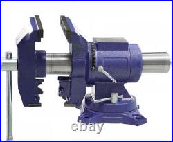 6 inch Multipurpose Bench Vise 3372 lbs Clamping Force with 360 Degree Swivel Base