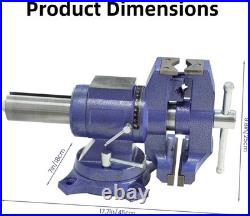 6 inch Multipurpose Bench Vise 3372 lbs Clamping Force with 360 Degree Swivel Base