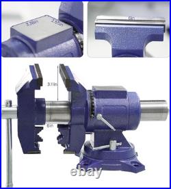 6 inch Multipurpose Bench Vise 3372 lbs Clamping Force with 360 Degree Swivel Base