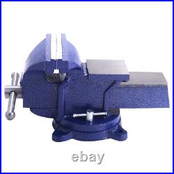 8Blue Bench Vise with Swivel Locking Base Strong Clamping&Holding Power Durable