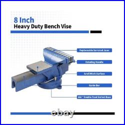 8 Heavy Duty Bench Vise Cast Iron Vise with 360° Flexible Swivel L. Fast