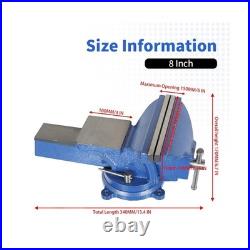8 Heavy Duty Bench Vise Cast Iron Vise with 360° Flexible Swivel L. Fast