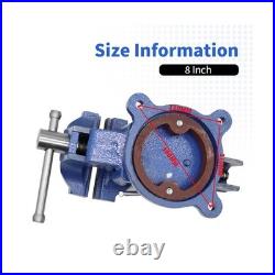 8 Heavy Duty Bench Vise Cast Iron Vise with 360° Flexible Swivel L. Fast