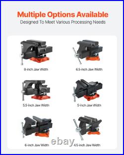 8 Heavy Duty Bench Vise with 360° Swivel Locking Base, Multipurpose Ductile Iro
