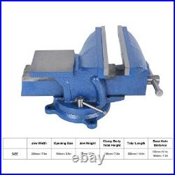 8 Inch Mechanic Bench Vise Table Clamp Press Locking Swivel Base Heavy Duty