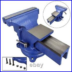 8 Steel Bench Vise 360° Base Rotating 14×8×7.3 Clamping Tool WithAnvil Block