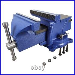 8 Steel Bench Vise 360° Base Rotating 14×8×7.3 Clamping Tool WithAnvil Block