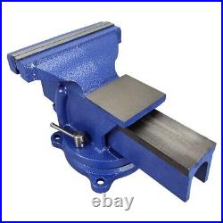 8 Steel Bench Vise 360° Base Rotating 14×8×7.3 Clamping Tool WithAnvil Block