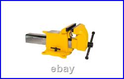 8 in. Bench Vise High Visibility Utility Workshop Vice Swivel Base Yellow Clamp