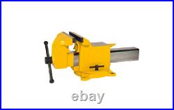 8 in. Bench Vise High Visibility Utility Workshop Vice Swivel Base Yellow Clamp