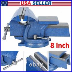 8in Mechanic Bench Vise Table Clamp Press Locking Swivel Base Heavy Duty