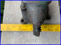 ANTIQUE HDWE & FDRY CO. Littlestown NY USA RATCHETING SWIVEL BASE BENCH VISE