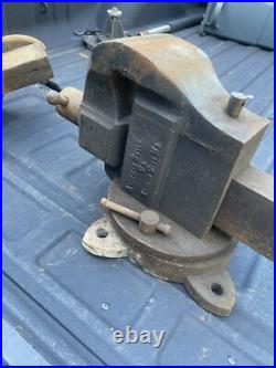 American Scale Co Kansas City MO #78 Vise 5 Jaw W Swivel Base Vintage