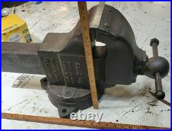 Antique Chas. Charles Parker Swivel Base Huge Vise 5.5 Jaws, 30 long, 148 lbs