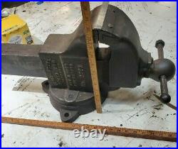 Antique Chas. Charles Parker Swivel Base Huge Vise 5.5 Jaws, 30 long, 148 lbs