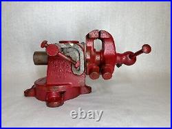 Antique Emmert Machinists Toolmakers Vise Model 6A 3 Jaws Swivel Base Repaired