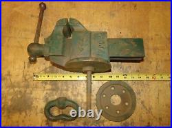 Antique No. 722 Parker Trogan Bench Vise WithSwivel Base 3 Jaws