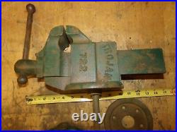 Antique No. 722 Parker Trogan Bench Vise WithSwivel Base 3 Jaws