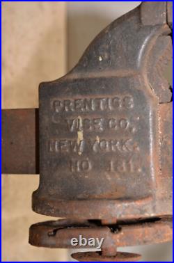Antique Prentiss swivel base bench vise No 181 gunsmith collectible tool