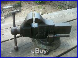 Antique Reed #203 3 Swivel Bench Vise Erie Pa 1914 pat (Hairline crack in base)