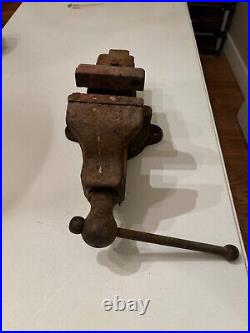 Antique VISE Co No 28  Machinist Bench Vise Swivel Base