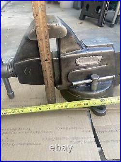 Antique Vintage Craftsman Bench Vise With Swivel Base Made In USA