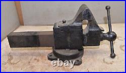 Antique coach maker vise swivel 4 1/2 jaw & base collectible machinist tool