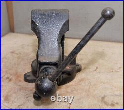 Antique coach maker vise swivel 4 1/2 jaw & base collectible machinist tool