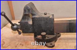 Antique coach maker vise swivel 4 1/2 jaw & base collectible machinist tool