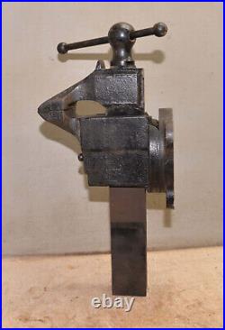 Antique coach maker vise swivel 4 1/2 jaw & base collectible machinist tool